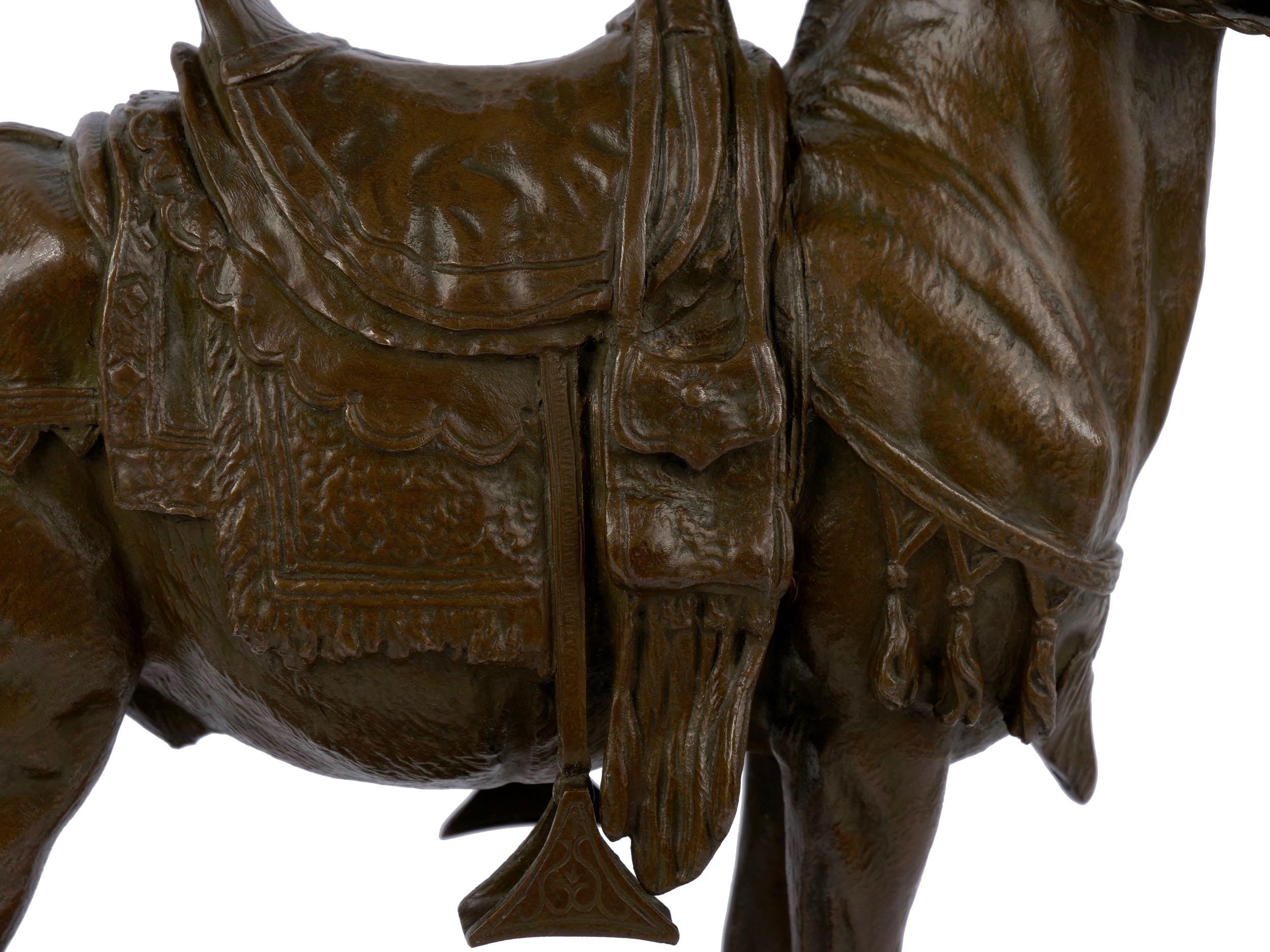 “Moroccan Donkey” French Bronze Sculpture by Jules Edmond Masson 7