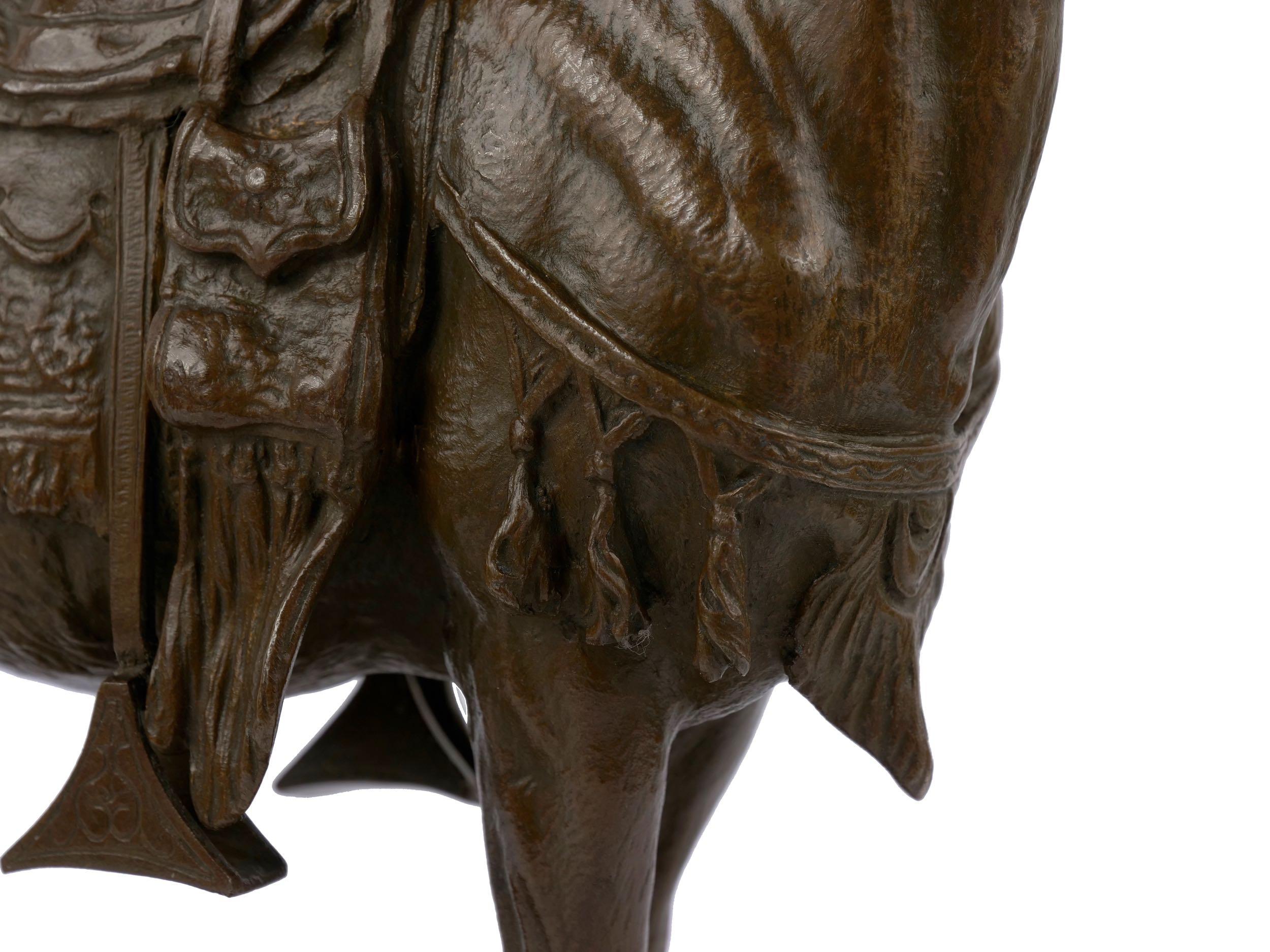 “Moroccan Donkey” French Bronze Sculpture by Jules Edmond Masson 10