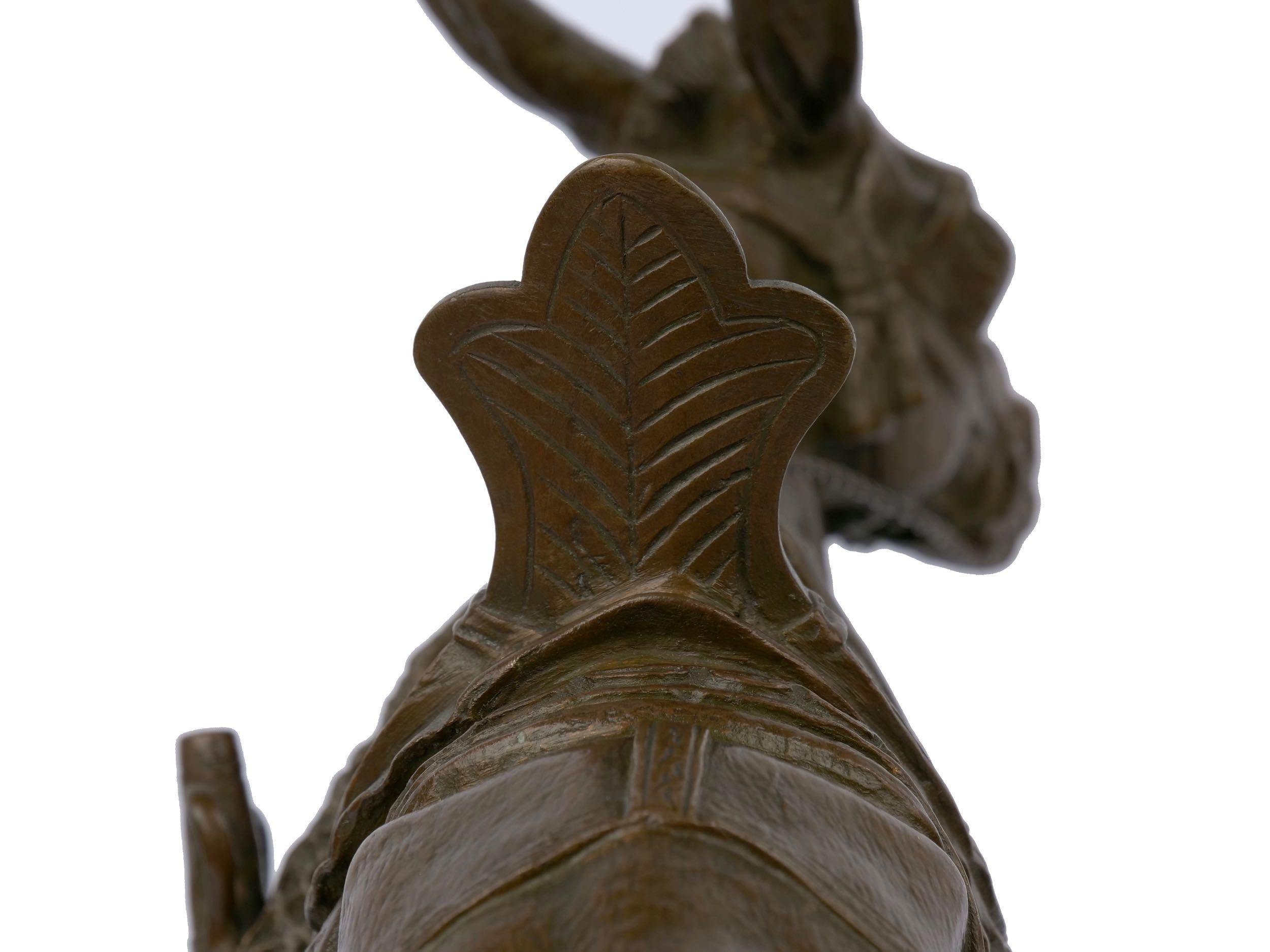 “Moroccan Donkey” French Bronze Sculpture by Jules Edmond Masson 11