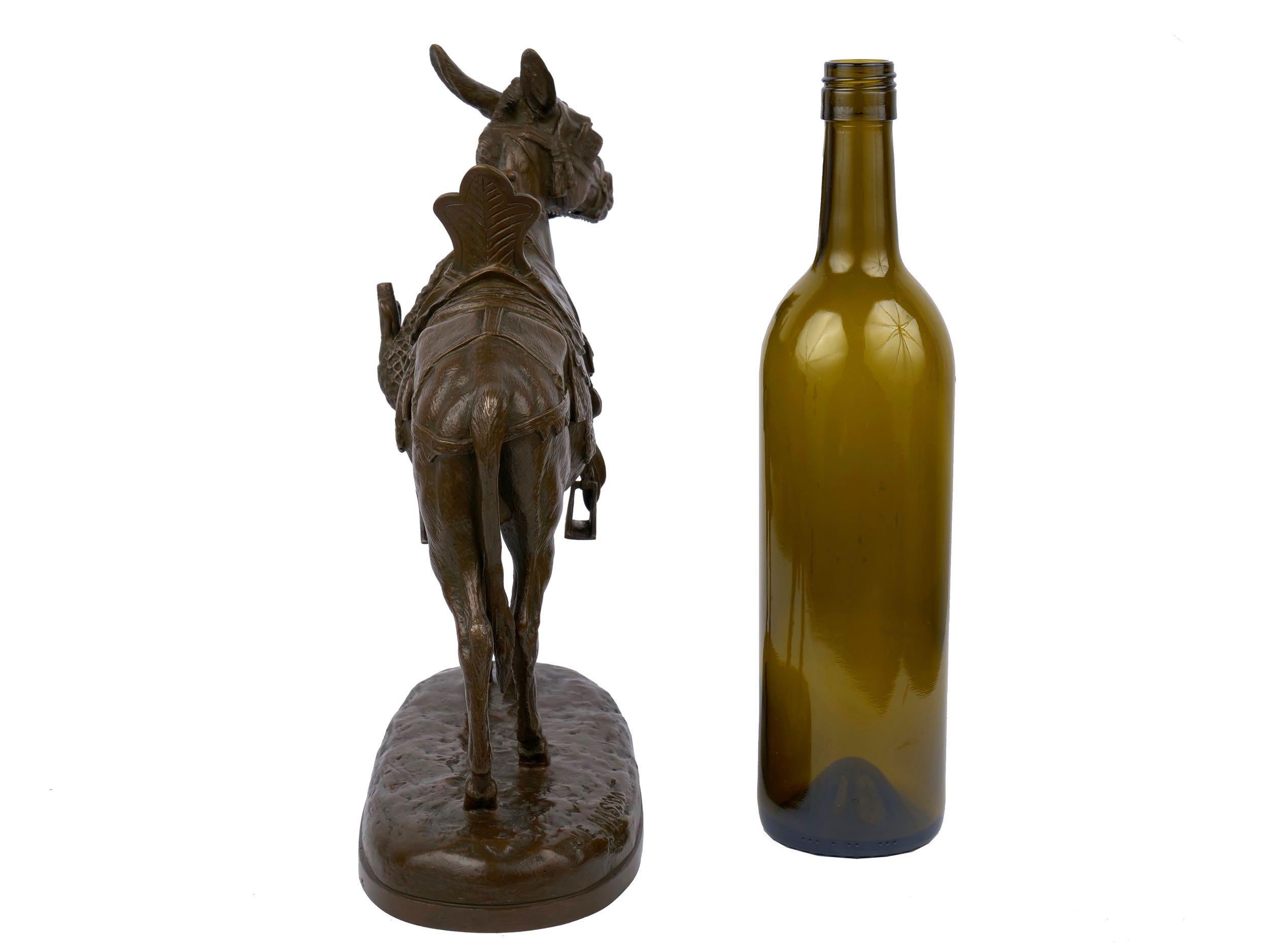 19th Century “Moroccan Donkey” French Bronze Sculpture by Jules Edmond Masson