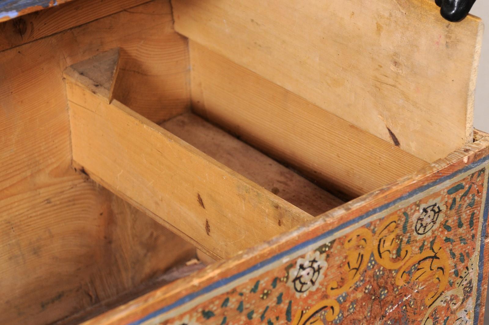 Wood Moroccan Elaborately Hand-Painted Trunk, Early 20th C.