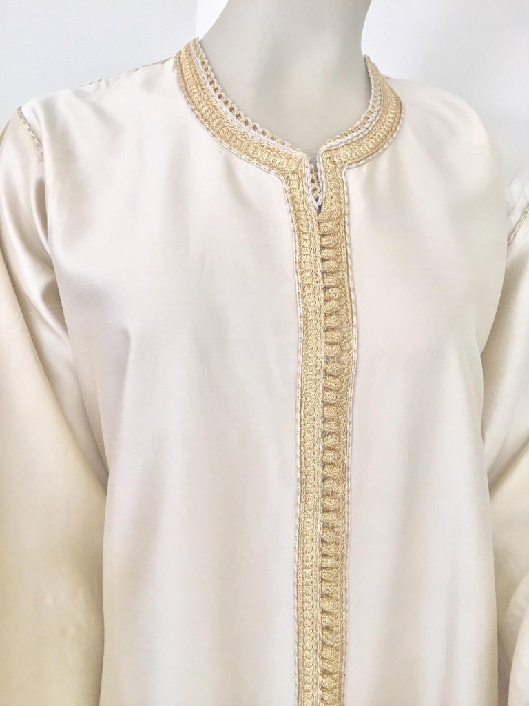 Moroccan Elegant Luxury Dupiono Silk Caftan Gown Maxi Dress For Sale 1