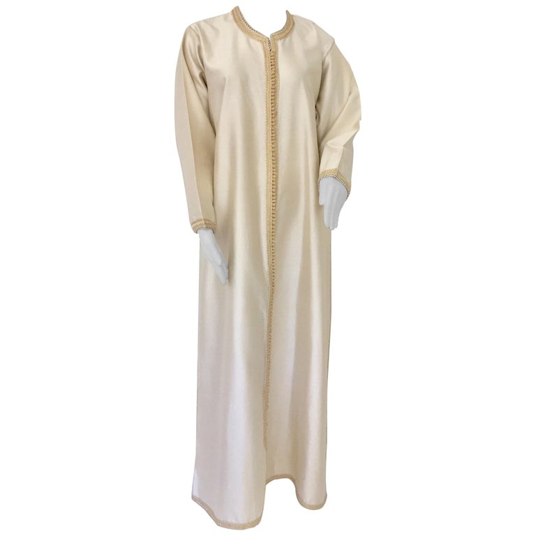 Moroccan Elegant Luxury Dupiono Silk Caftan Gown Maxi Dress For Sale at  1stDibs