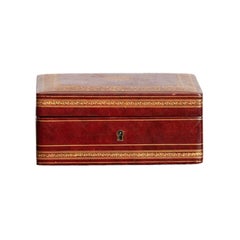 Moroccan Embossed and Gilt Leather Jewelry Box