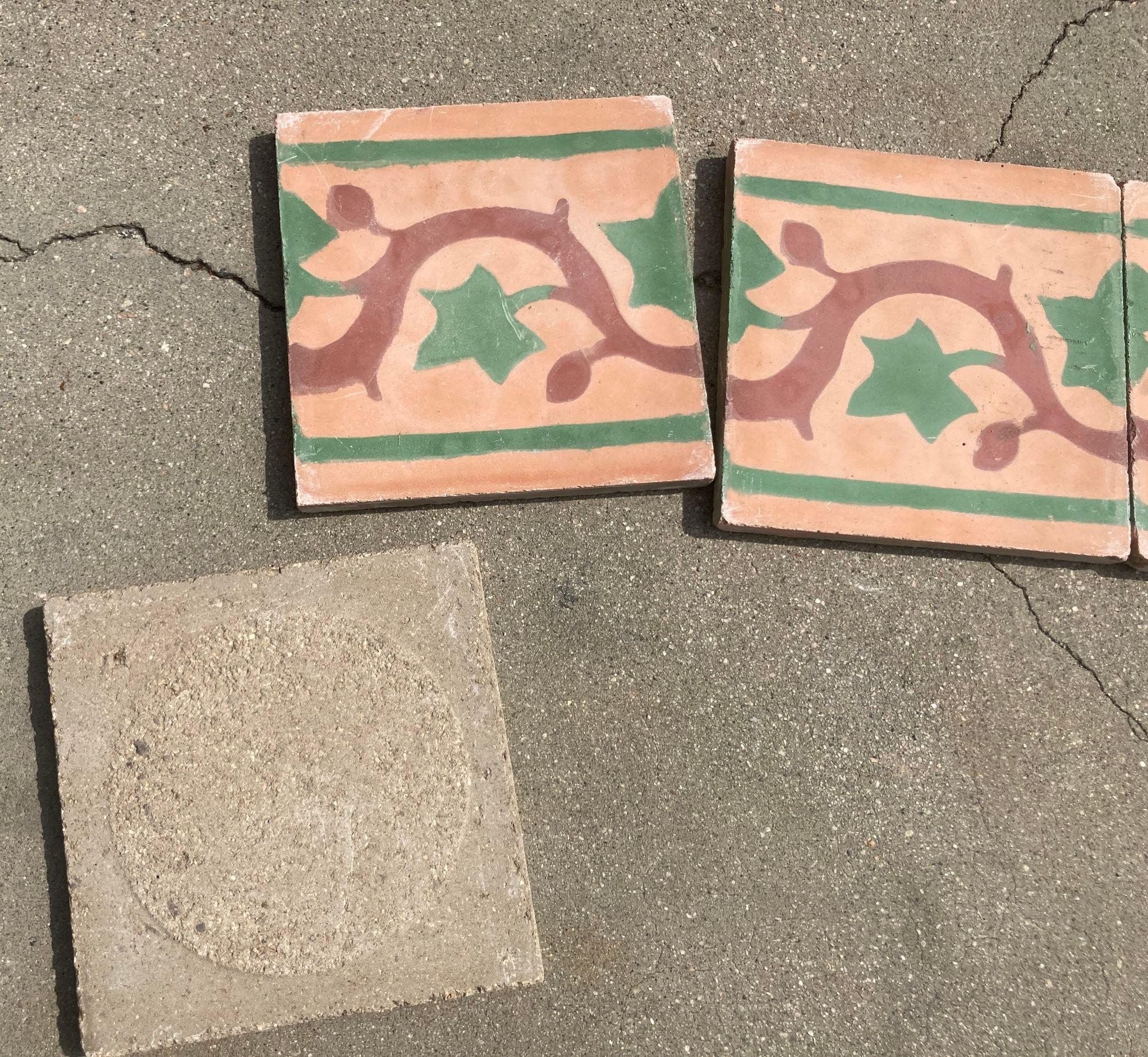Moroccan Encaustic Cement Vintage Tile Sample For Sale 7