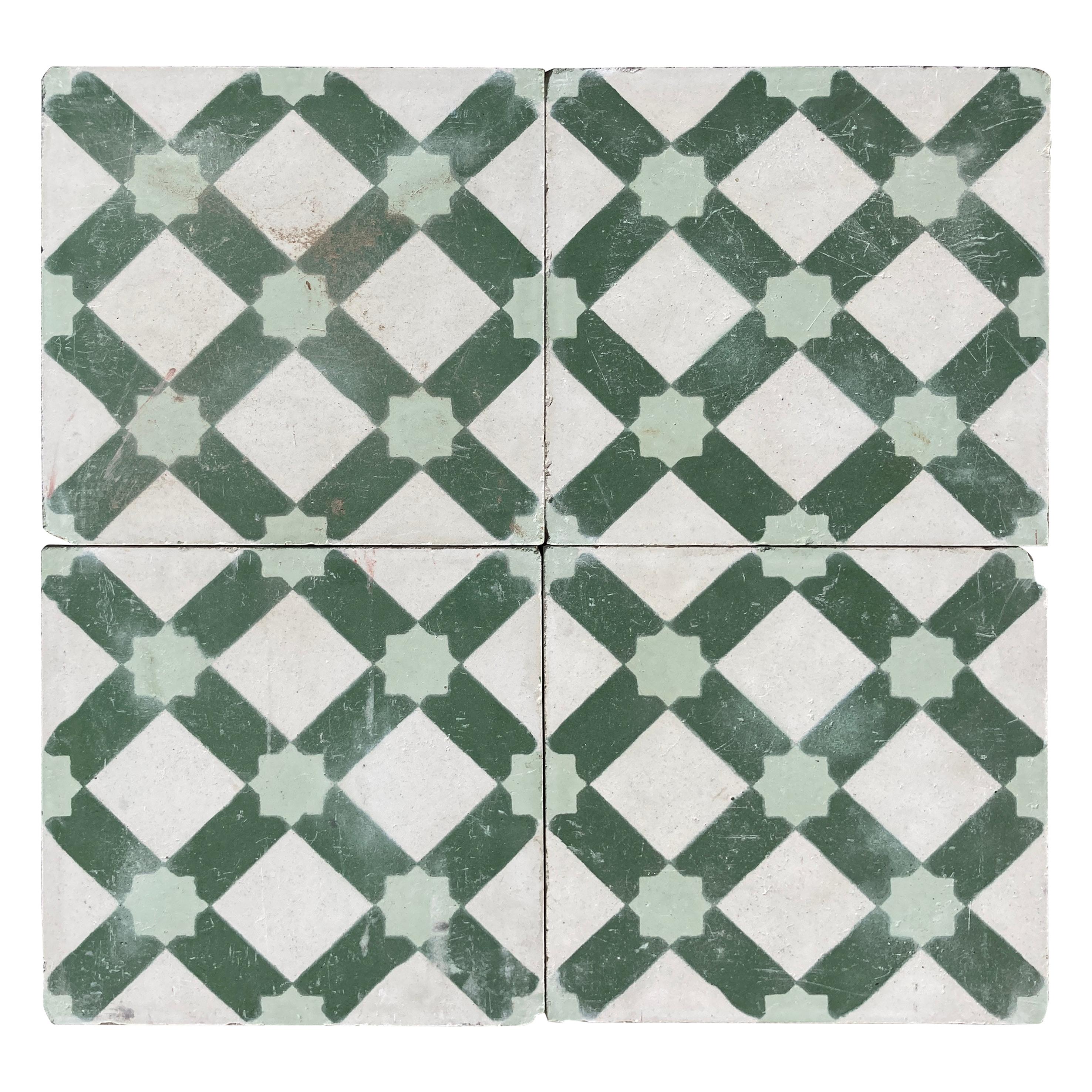 Moroccan Encaustic Cement Tiles with Moorish Design