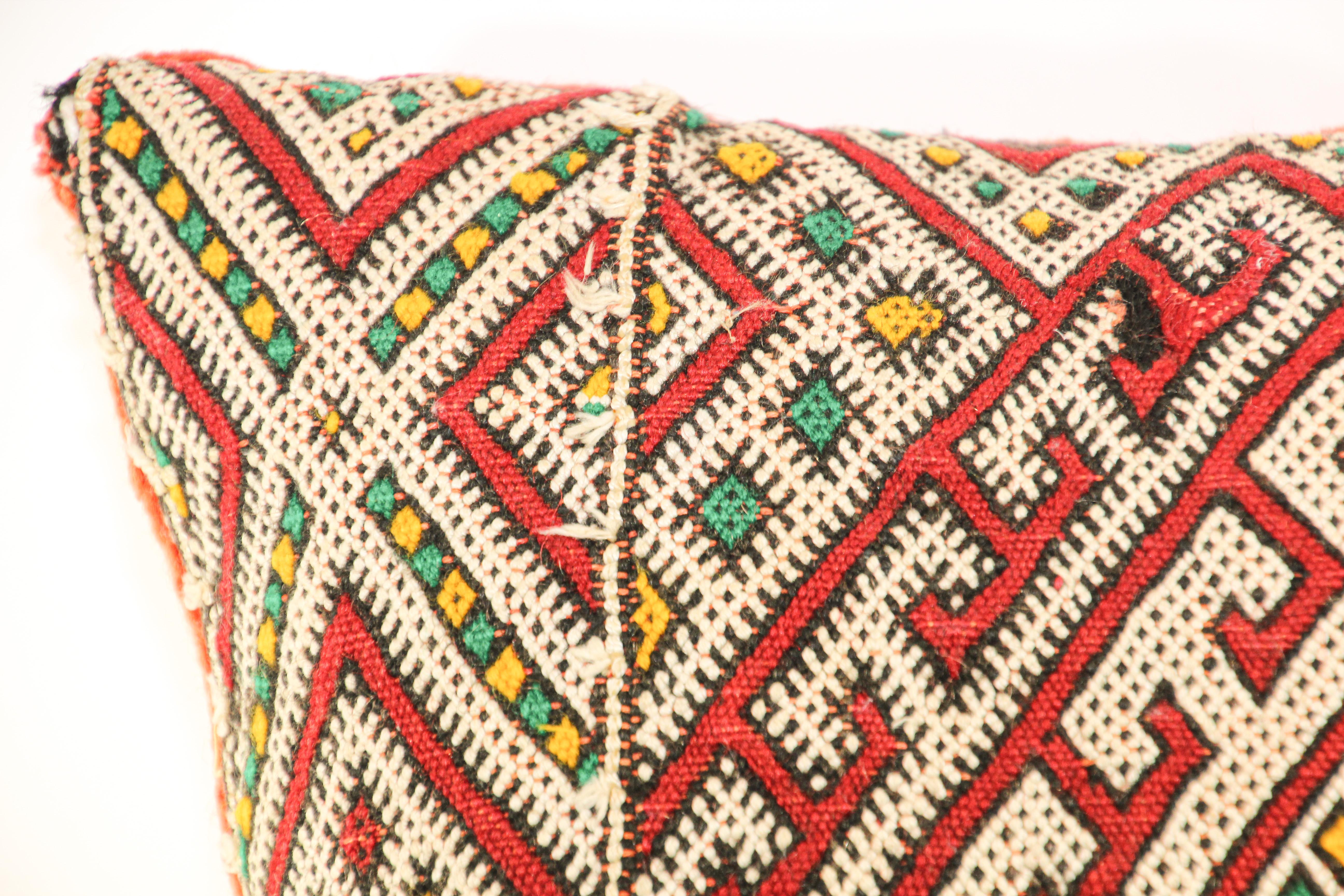 Tribal Moroccan Ethnic Berber Handwoven Pillow For Sale