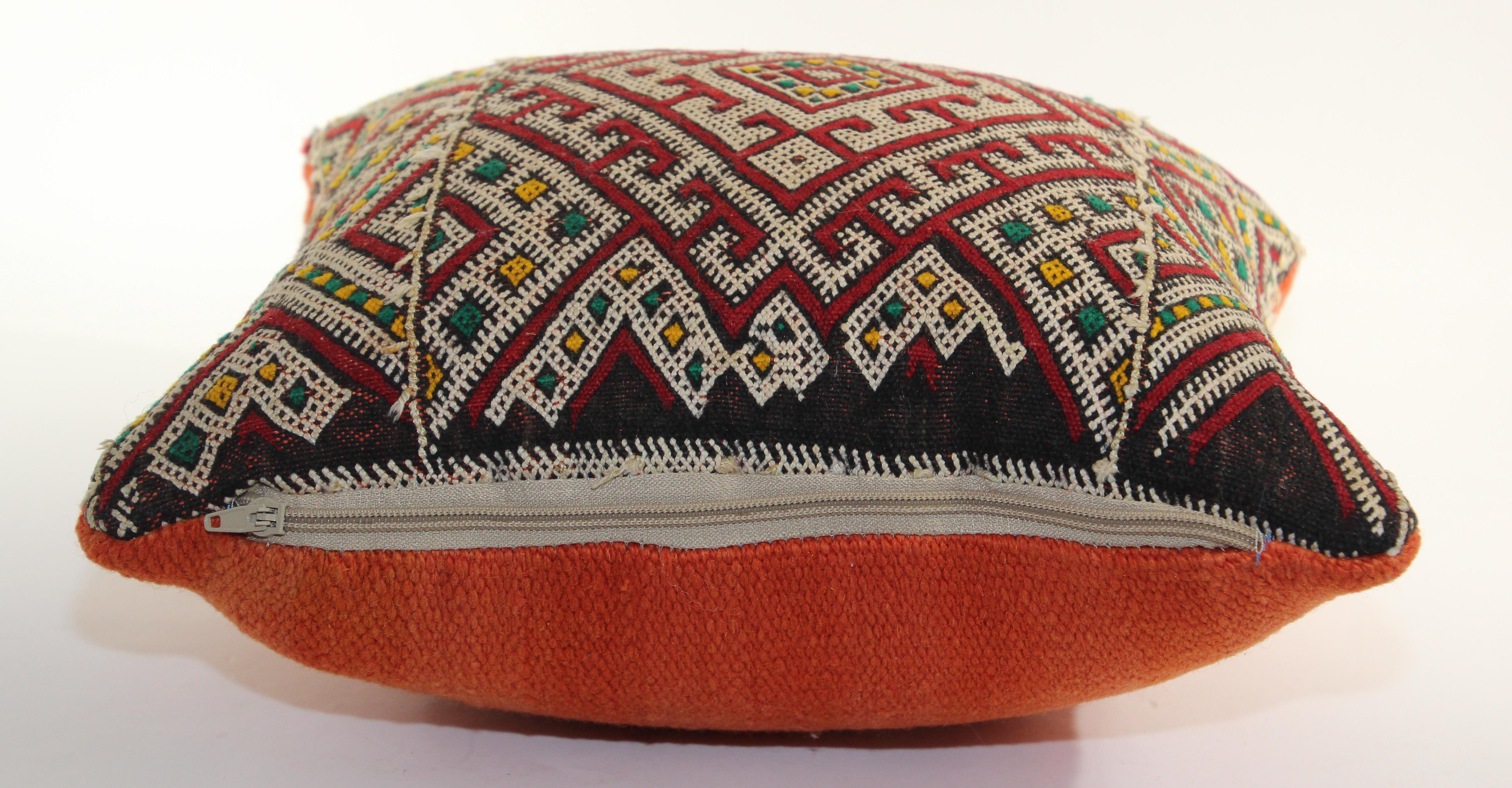 Moroccan Ethnic Berber Handwoven Pillow For Sale 2