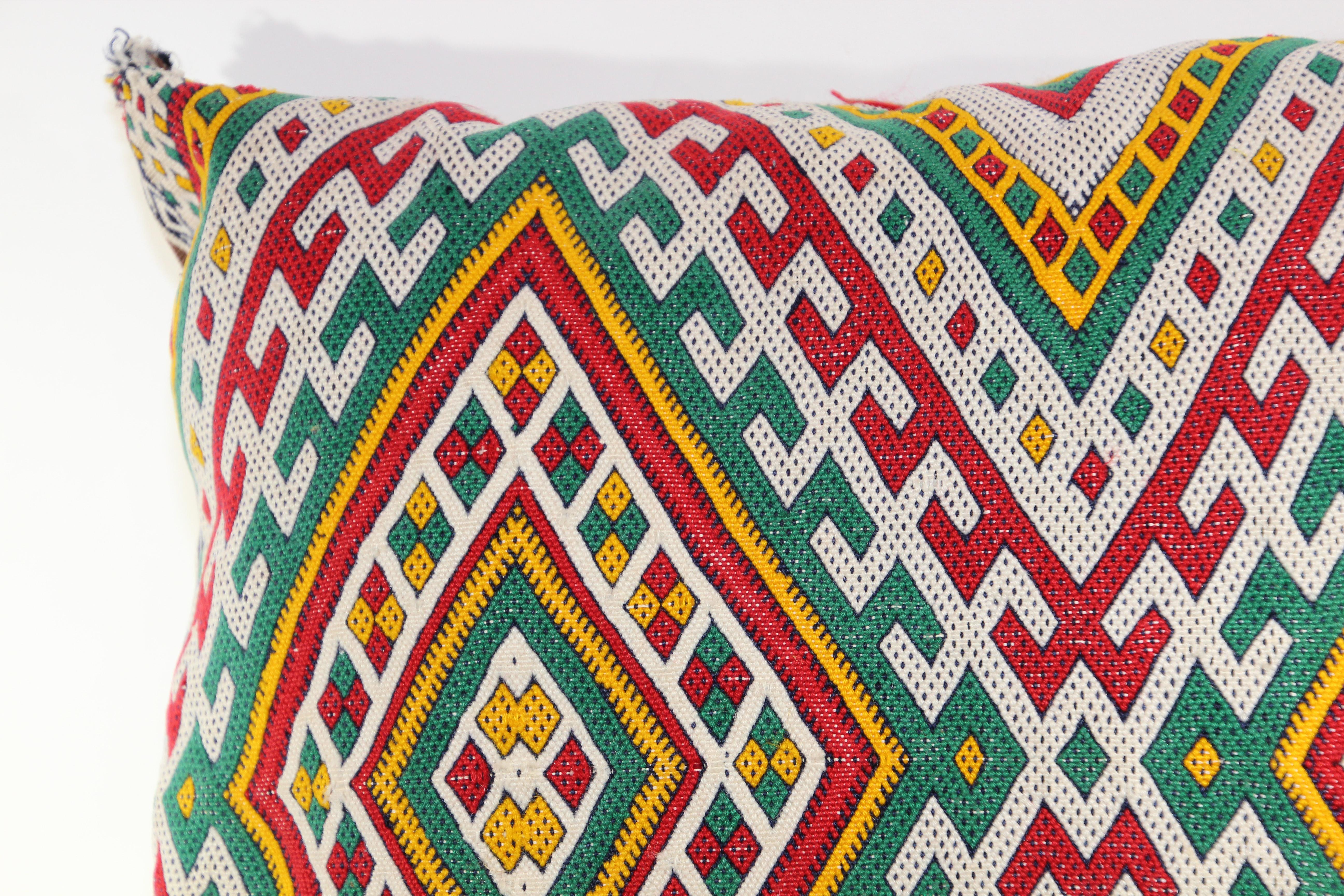 Folk Art Moroccan Ethnic Berber Throw Pillow For Sale
