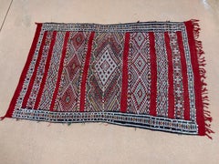 1960s Authentic Moroccan Ethnic Rug with Sequins North Africa, Handira