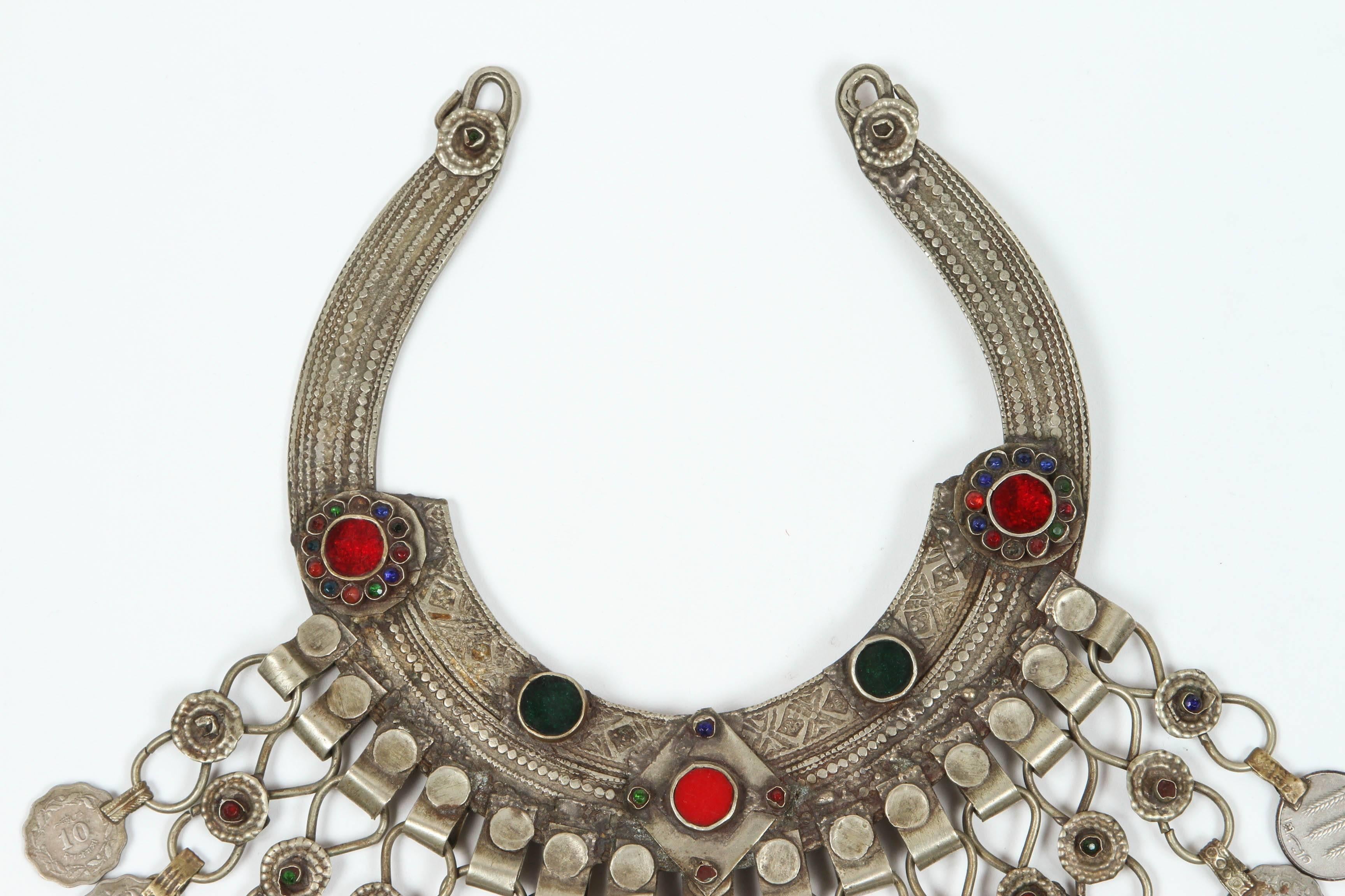 Moroccan Ethnic Silver Jewelry Choker In Good Condition For Sale In North Hollywood, CA
