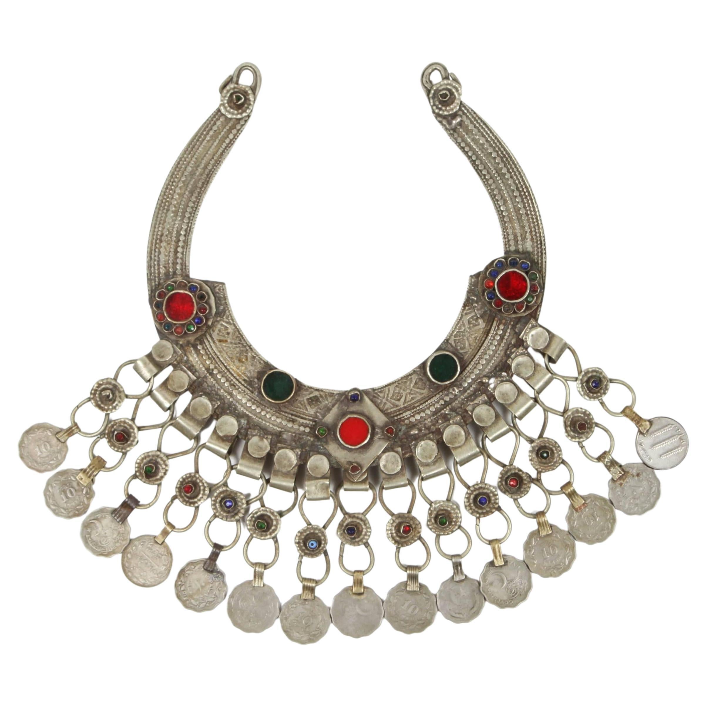 Moroccan Ethnic Silver Jewellery Choker For Sale at 1stDibs