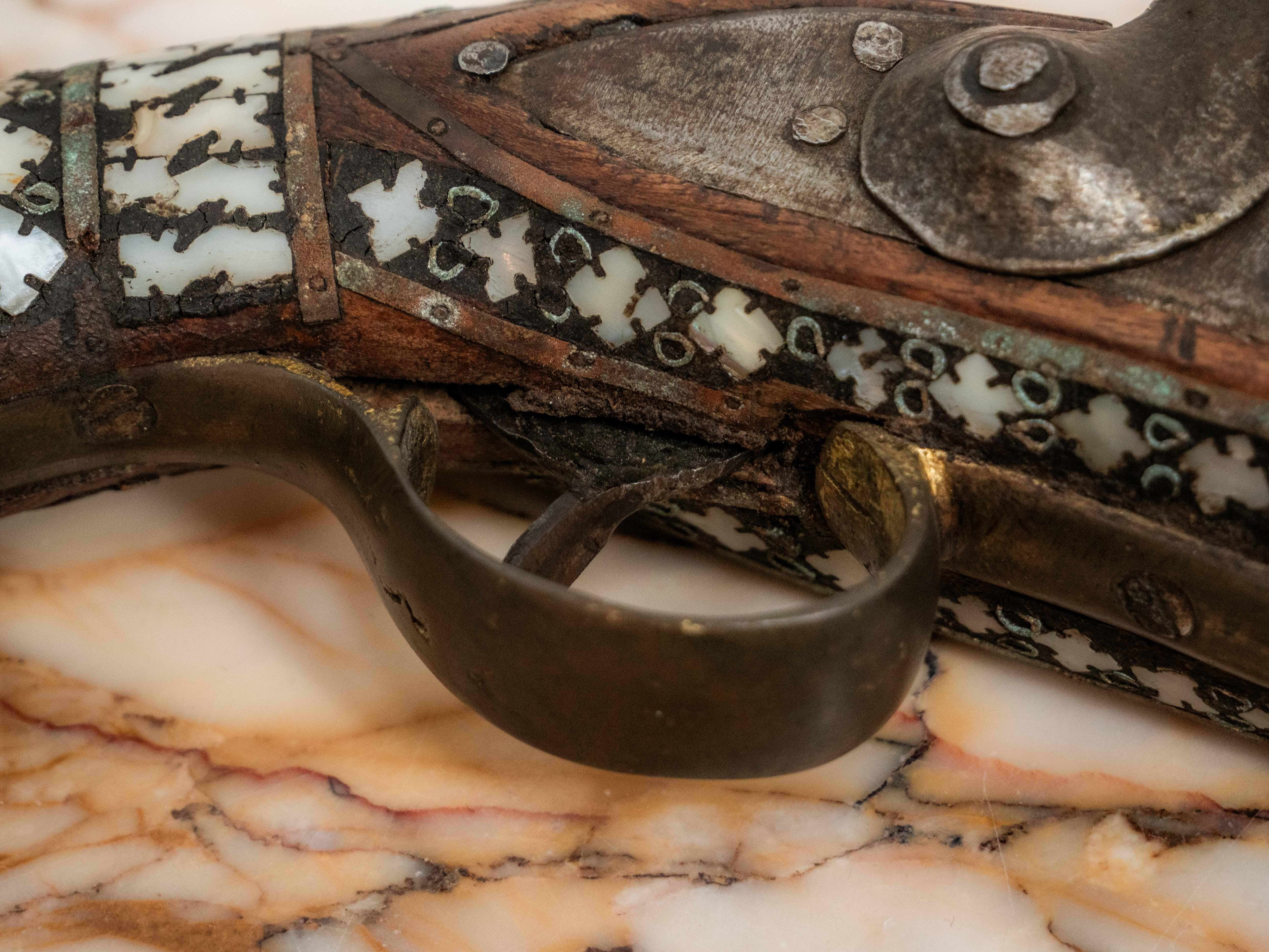 Hand-Crafted Moroccan flintlock pistol from the 19th century