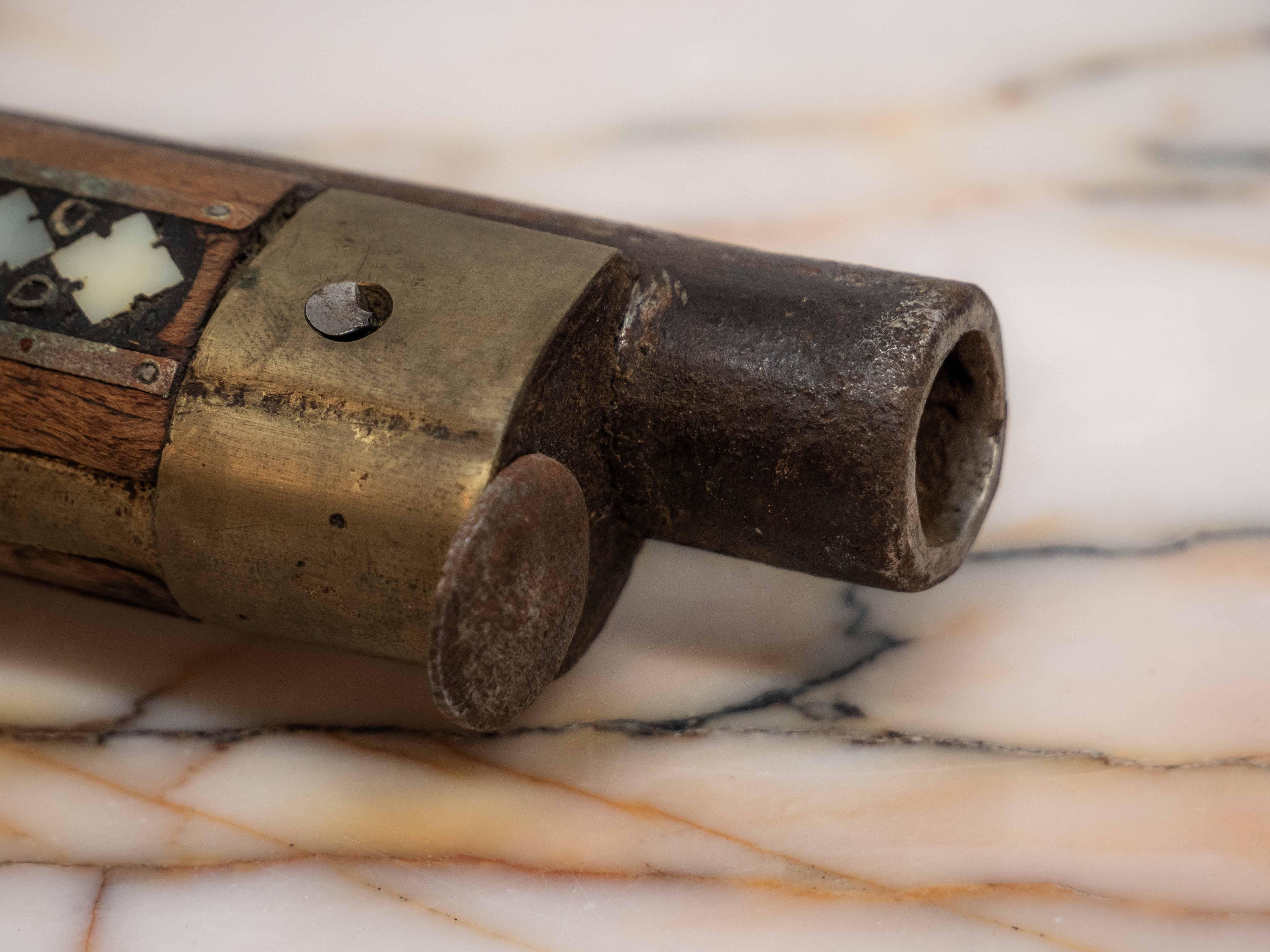 Moroccan flintlock pistol from the 19th century In Good Condition In STRAČOV, CZ