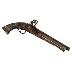 Pistolet à silex marocain du 19ème siècle