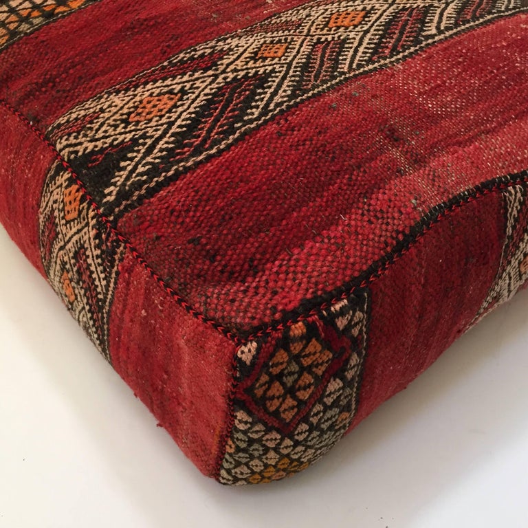 Moroccan Floor Pillow Tribal Seat Cushion Made from a Vintage Berber — free download