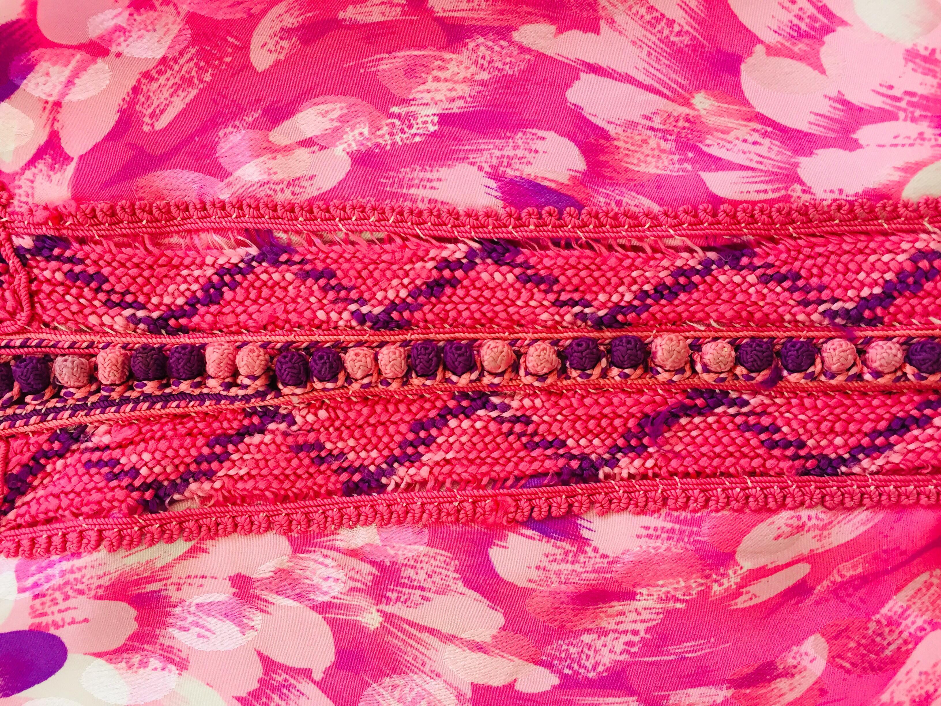 Moroccan Floral Pink Kaftan Maxi Dress Caftan Size Large 16