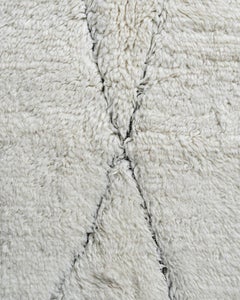 Moroccan Fluffy Collection Erased Ivory Charcoal Hand Knotted Rug  8' x 10'