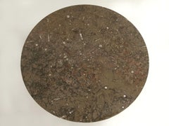 Moroccan Fossil Stone Top and Stainless Steel Base Dining or Kitchen Table