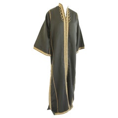 Caftan noir pour homme marocain, 1970 Maxi Dress Vintage Kaftan