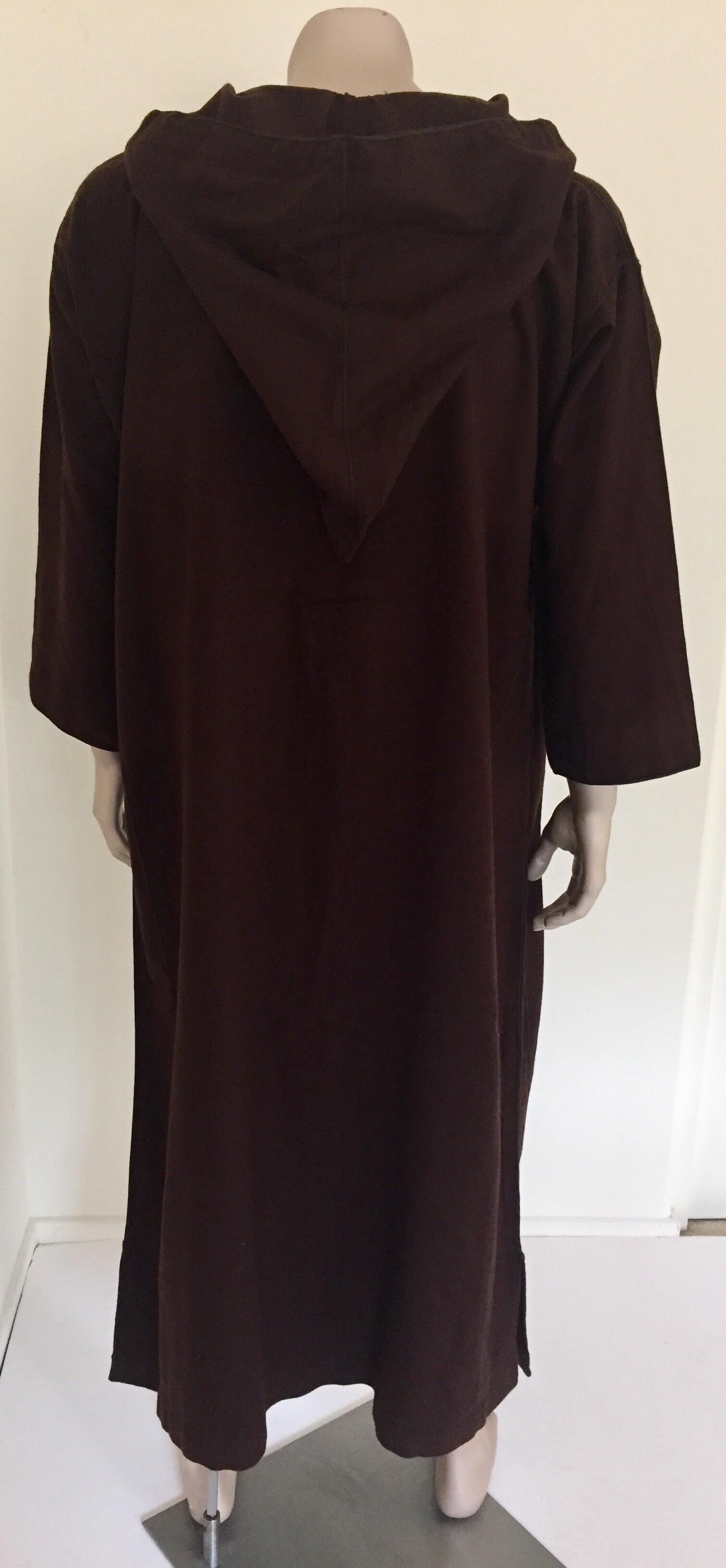 Moroccan Gentleman Hooded Brown Wool Djellaba For Sale 1