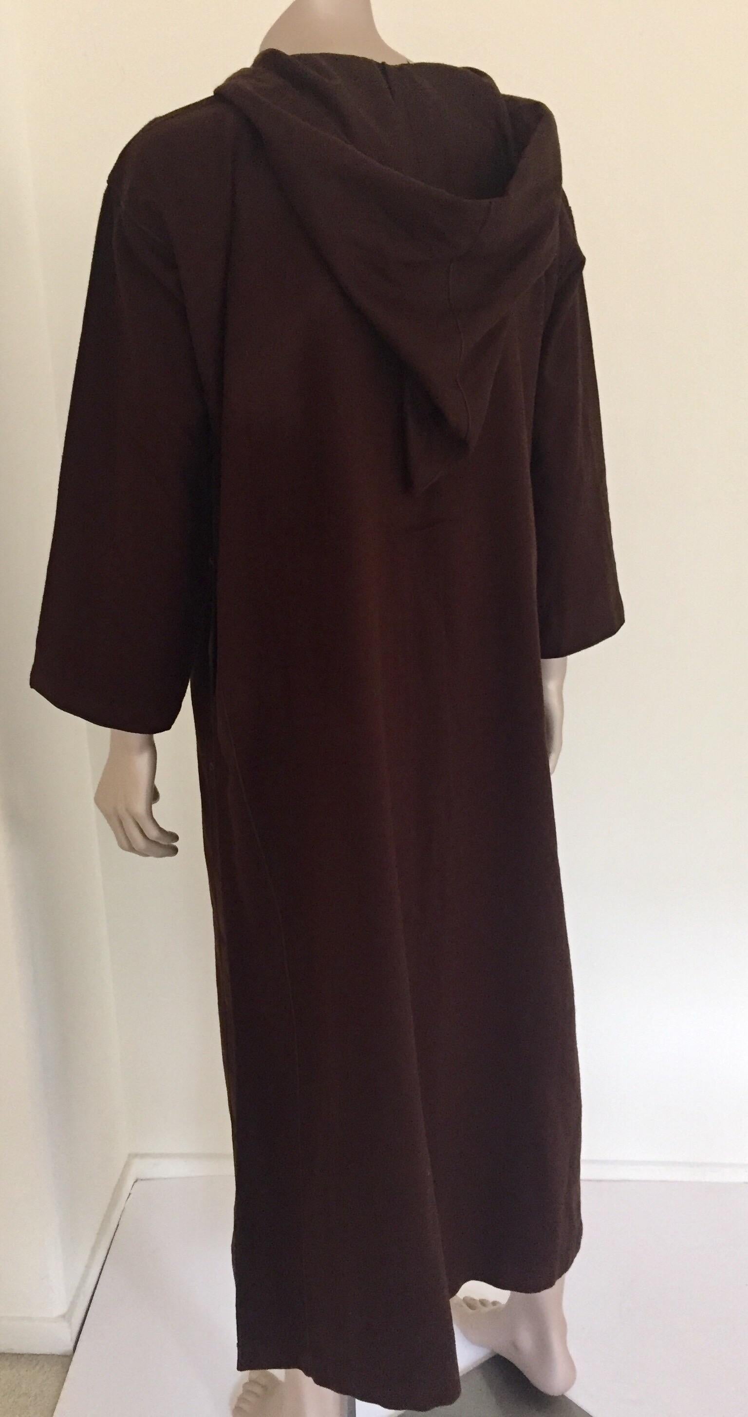 Djellaba marroquí de caballero con capucha de lana marrón Talla M en venta 10