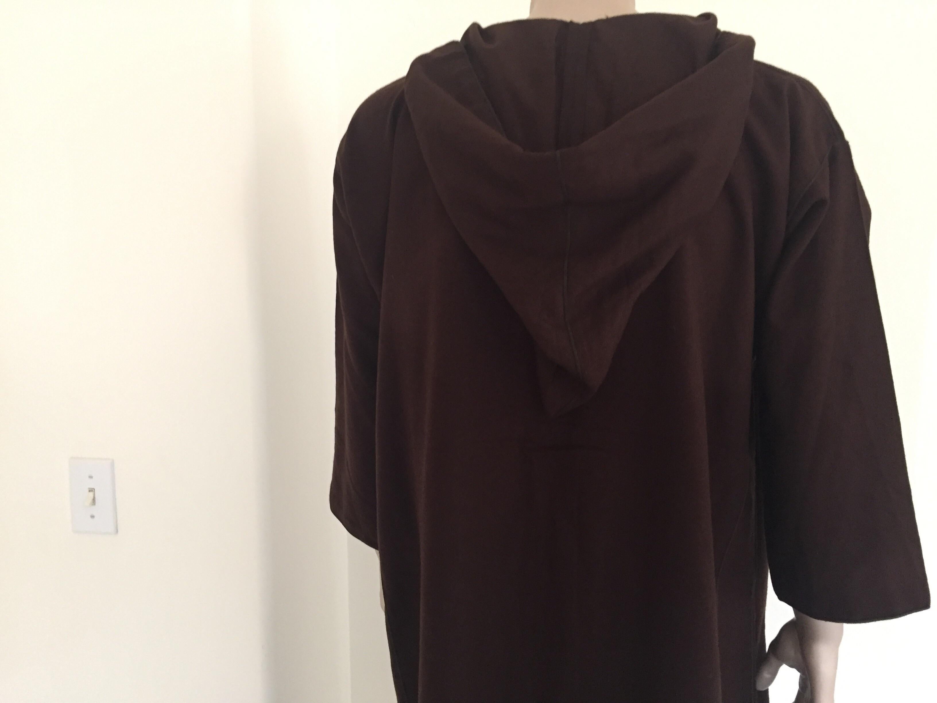 Djellaba marocain pour homme à capuche en laine marron en vente 5
