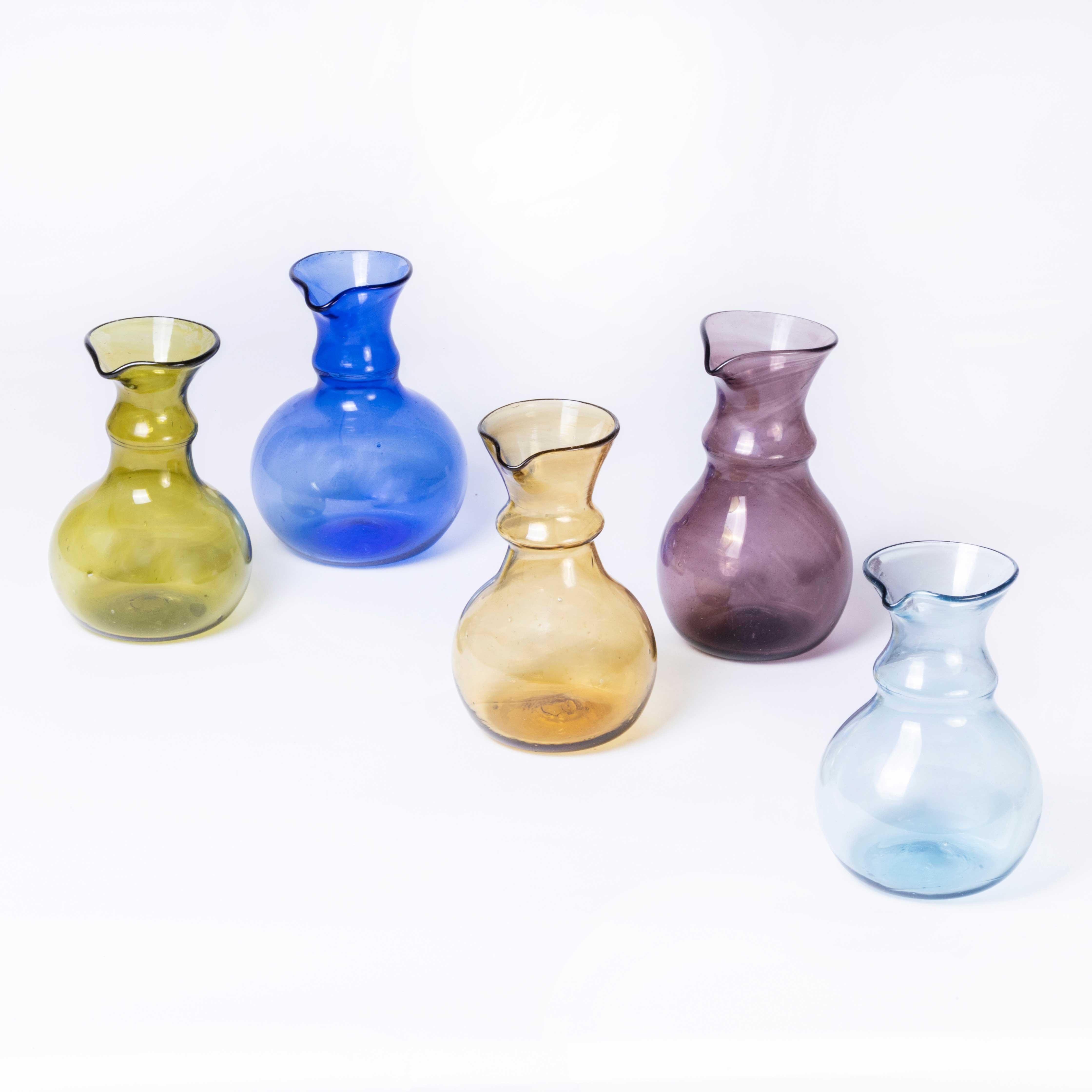 Moroccan Glass Vase - Blue For Sale 1