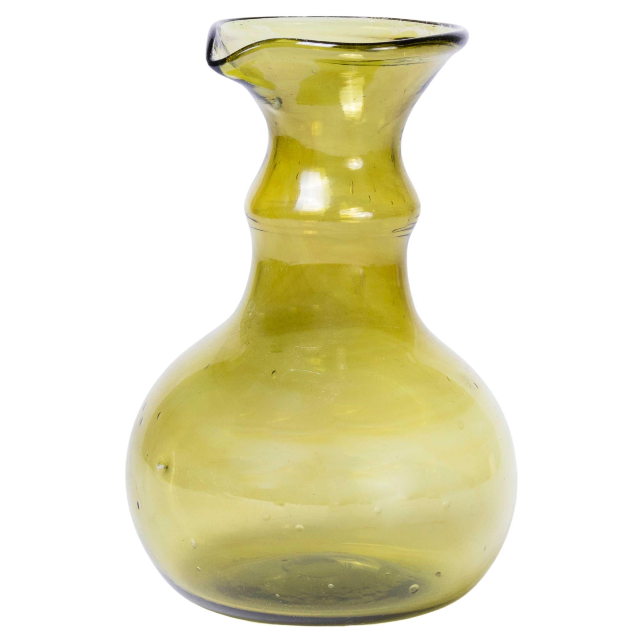 Moroccan Glass Vase - Blue For Sale