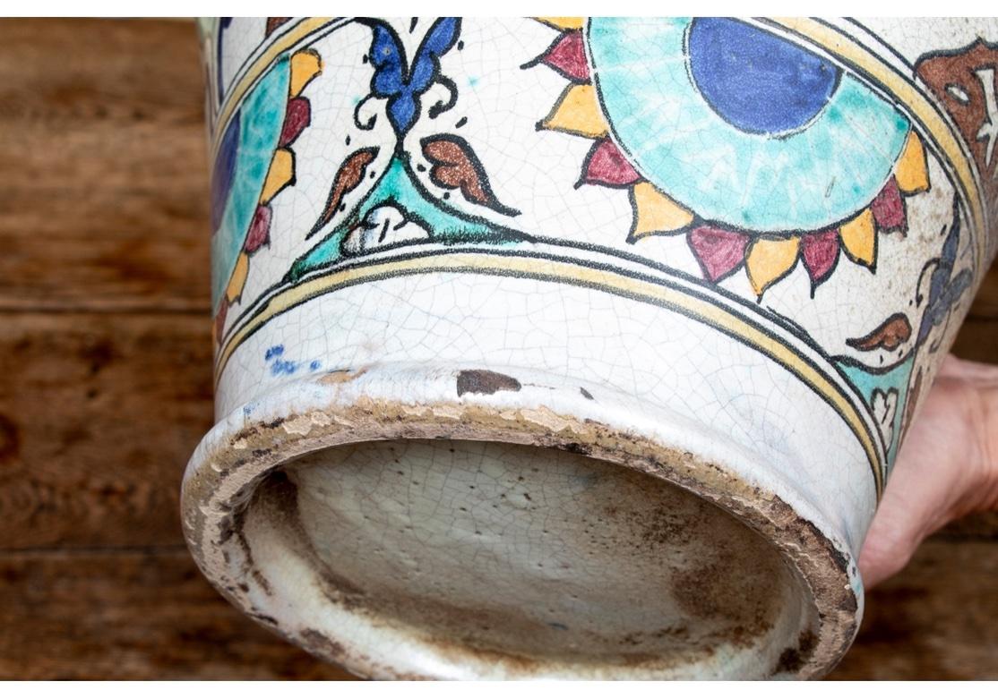 Grand vase en céramique marocaine décoré de glaçure en vente 2