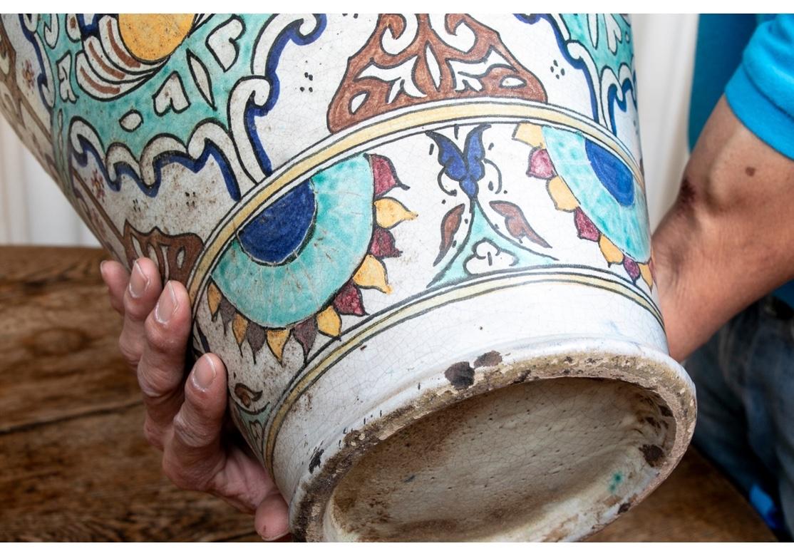 Céramique Grand vase en céramique marocaine décoré de glaçure en vente