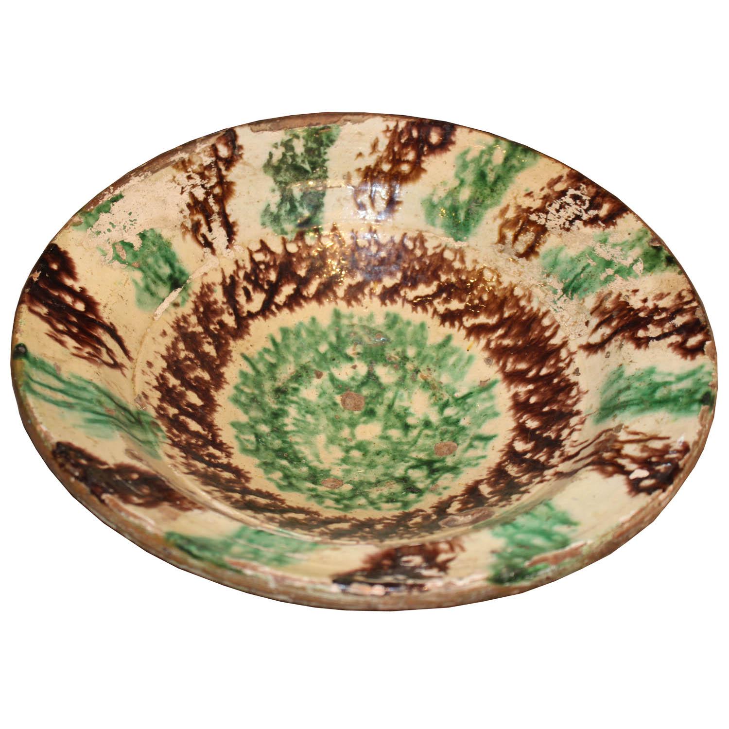 Ceramic Moroccan Glazed Bowl For Sale