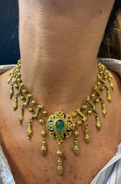 Collana di smeraldi in oro marocchino