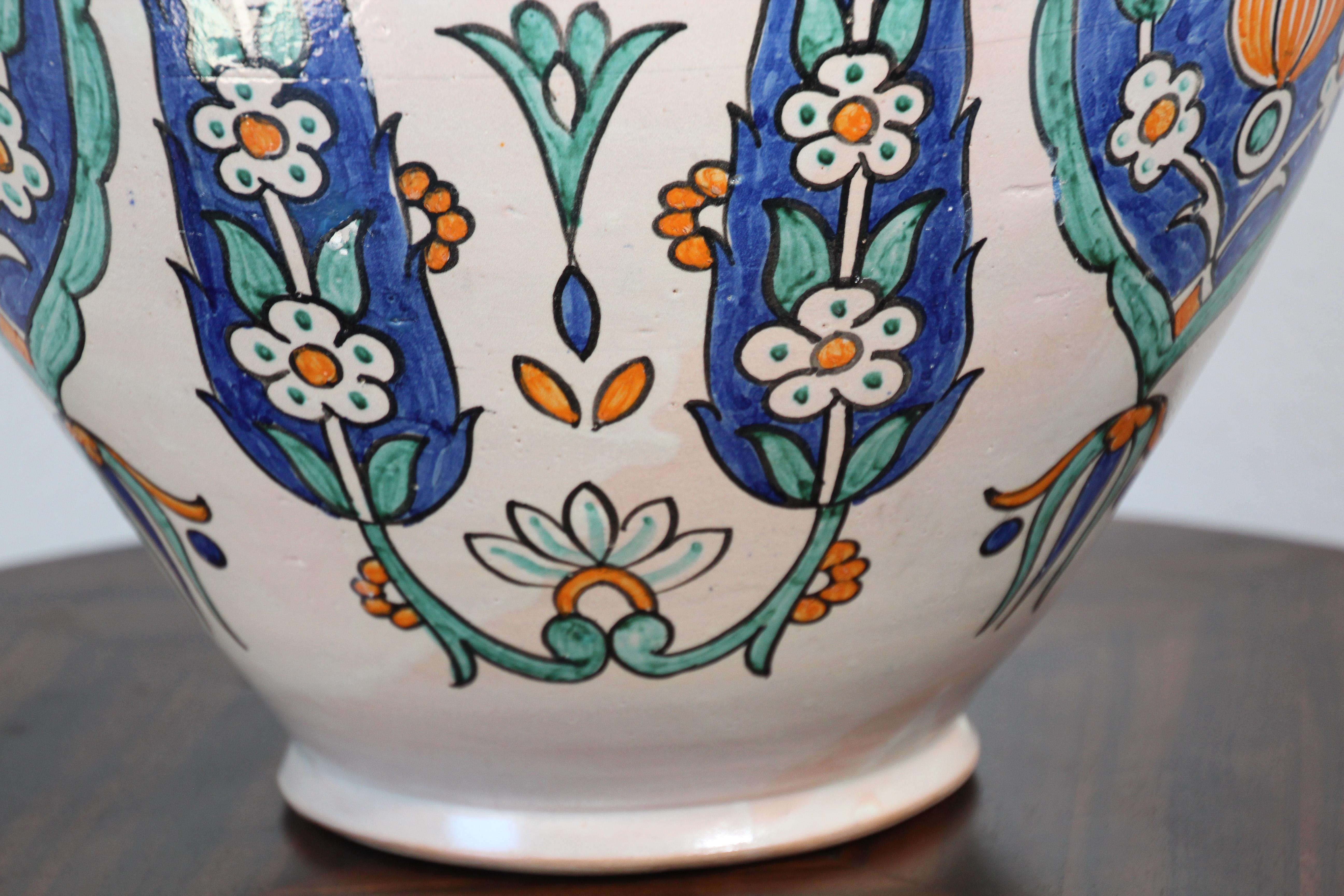 Hand-Crafted Moroccan Granada Ceramic Lidded Urn from Fez with Moorish Design