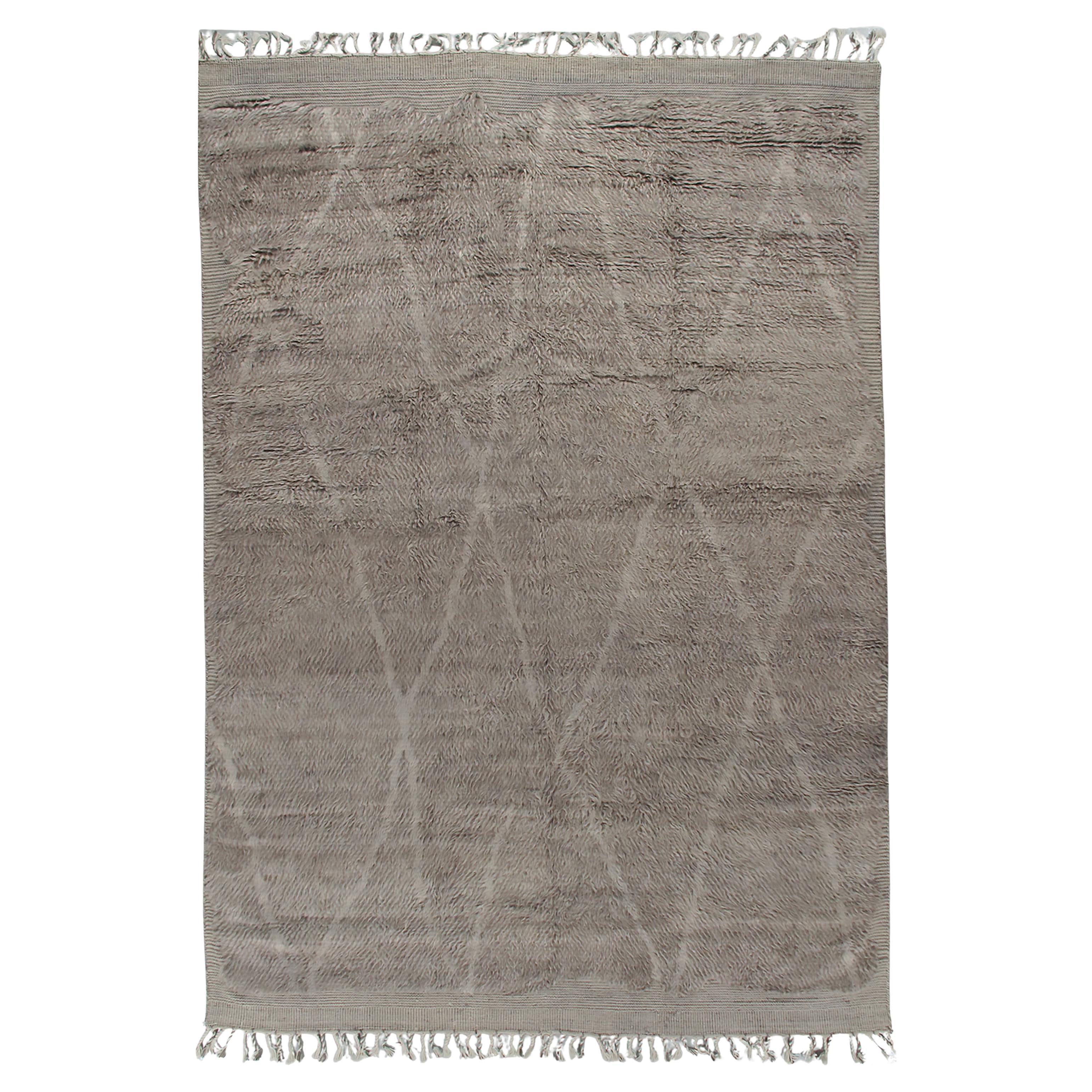 Marokkanisches Grau Elfenbein Stil Fluffy Sammlung Hand geknüpft Teppich 10'1 x 13'11