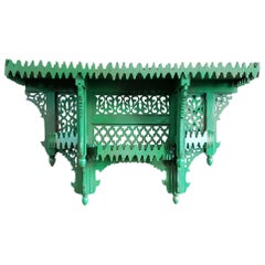 Moroccan Green Wooden Wall Shelf