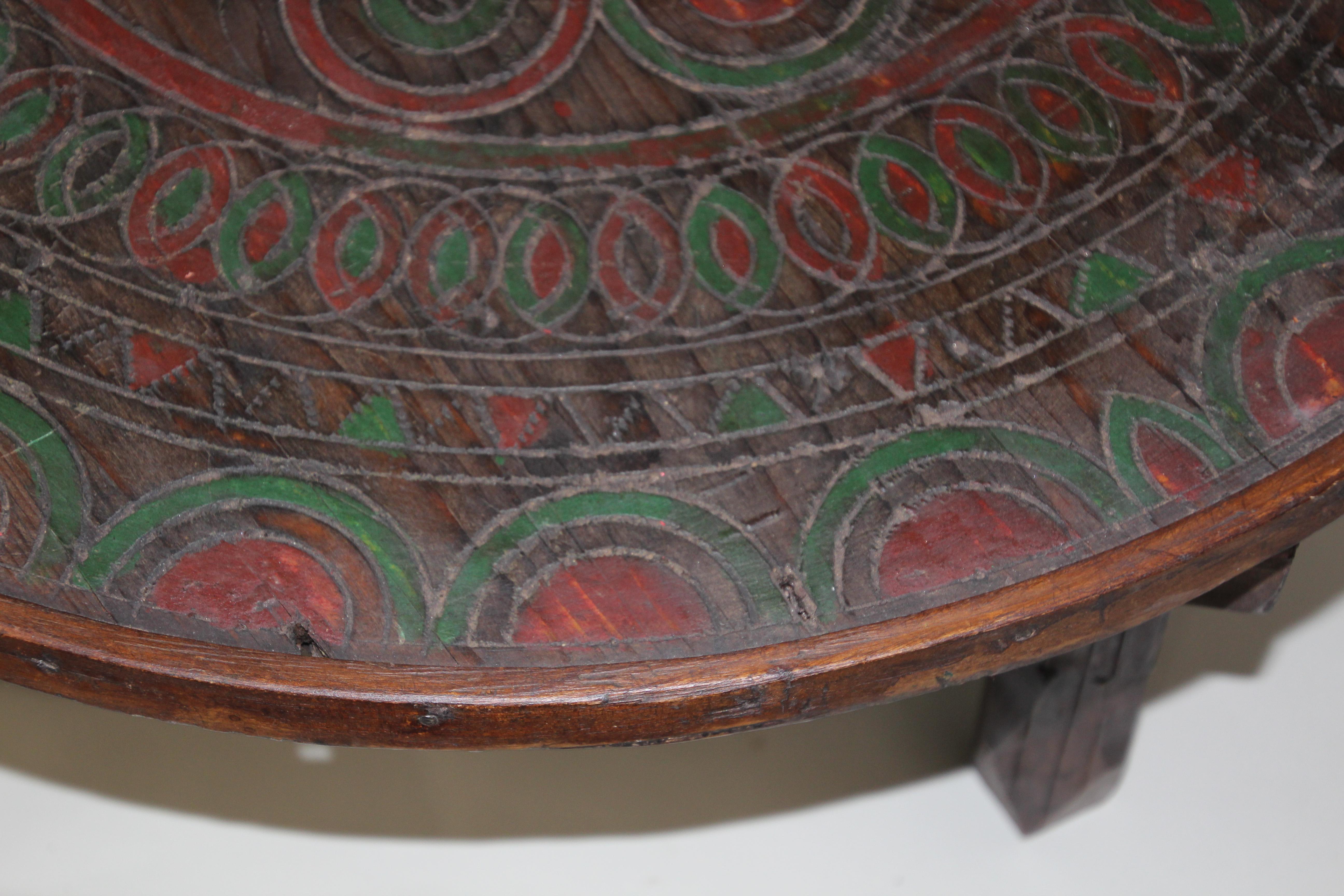 Moroccan Hand Carved Tribal Ethnic Low Coffee Table 7