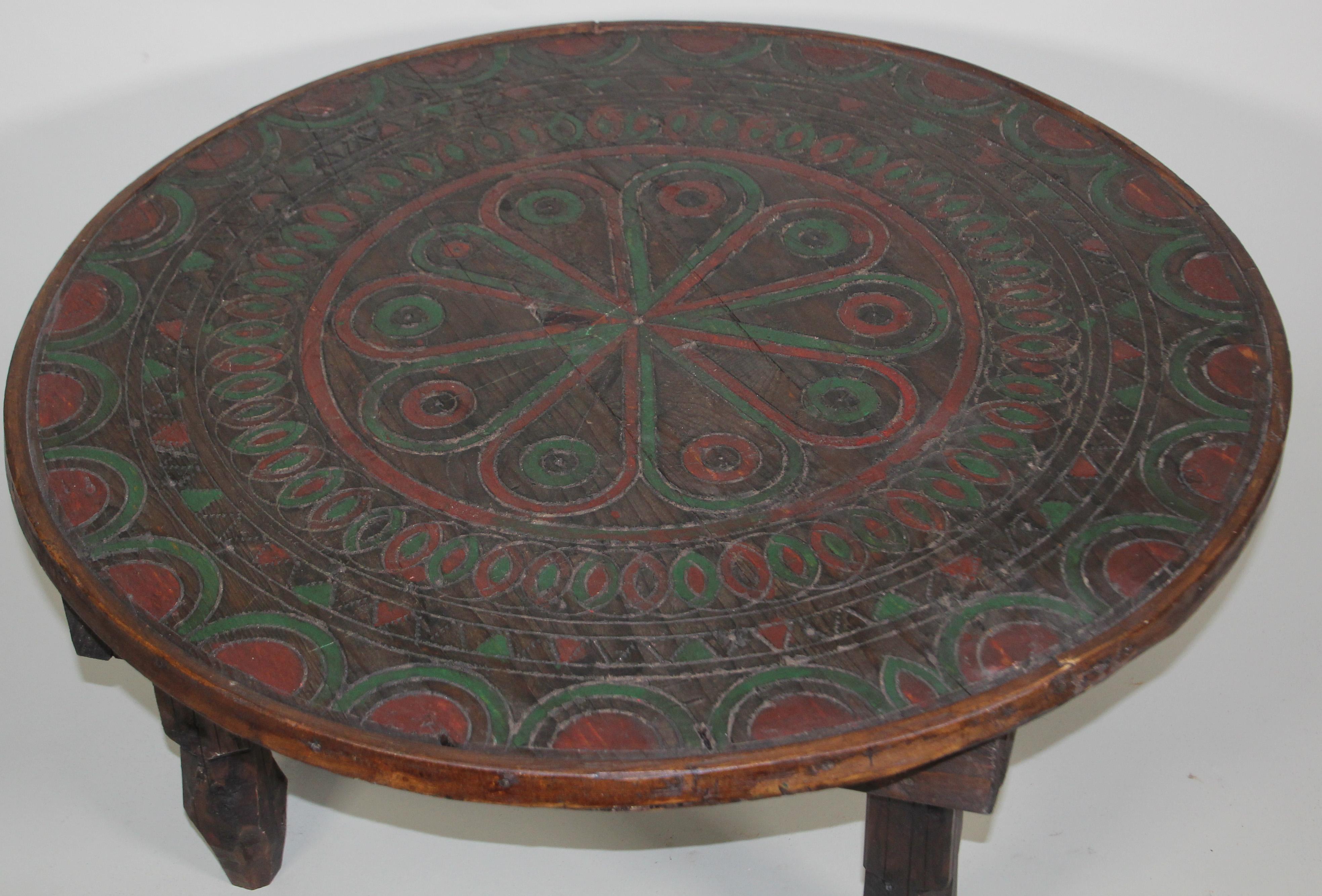 Moroccan Hand Carved Tribal Ethnic Low Coffee Table 11