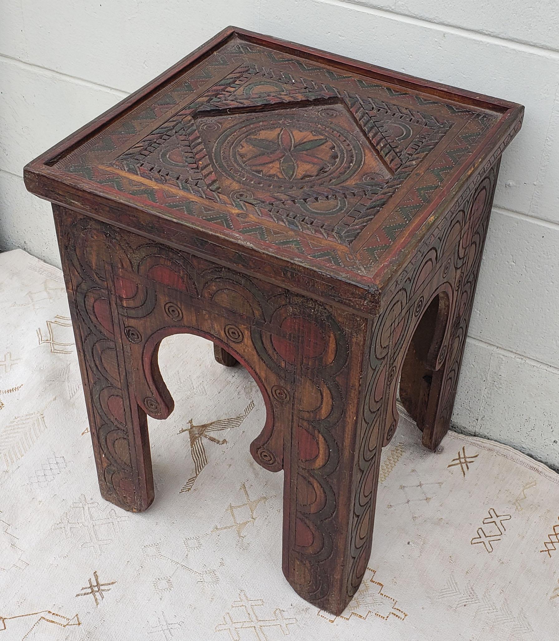 carved wooden table