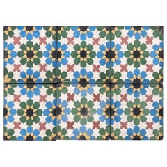 Moroccan Hand-Crafted Encaustic Cement Tiles with Traditional Fez Moorish Design