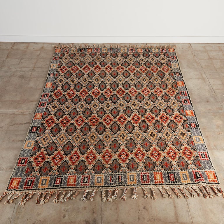 Moroccan Hand Knotted Wool Rug at 1stDibs