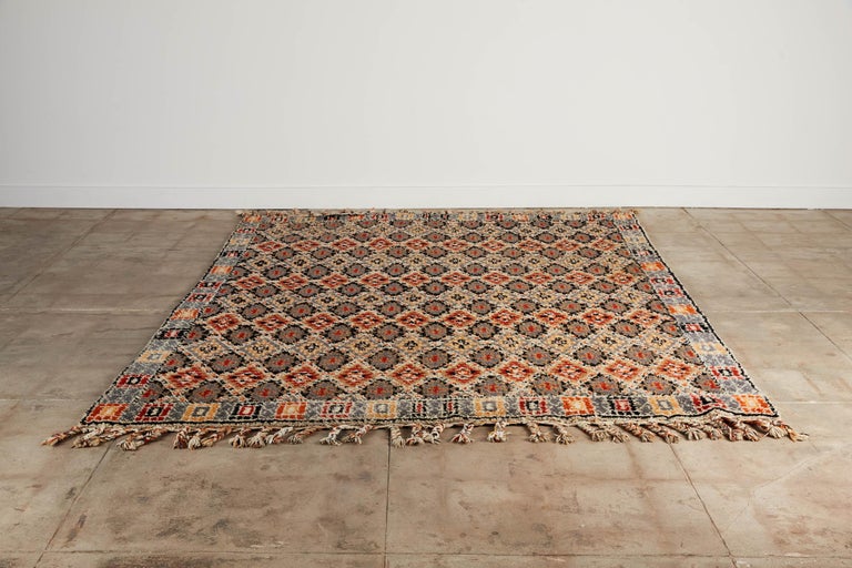 Moroccan Hand Knotted Wool Rug at 1stDibs