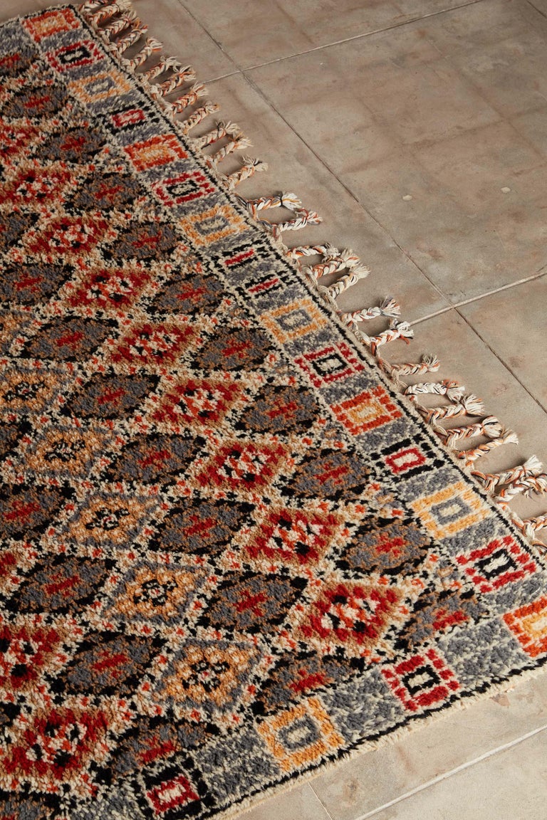 Moroccan Hand Knotted Wool Rug at 1stDibs