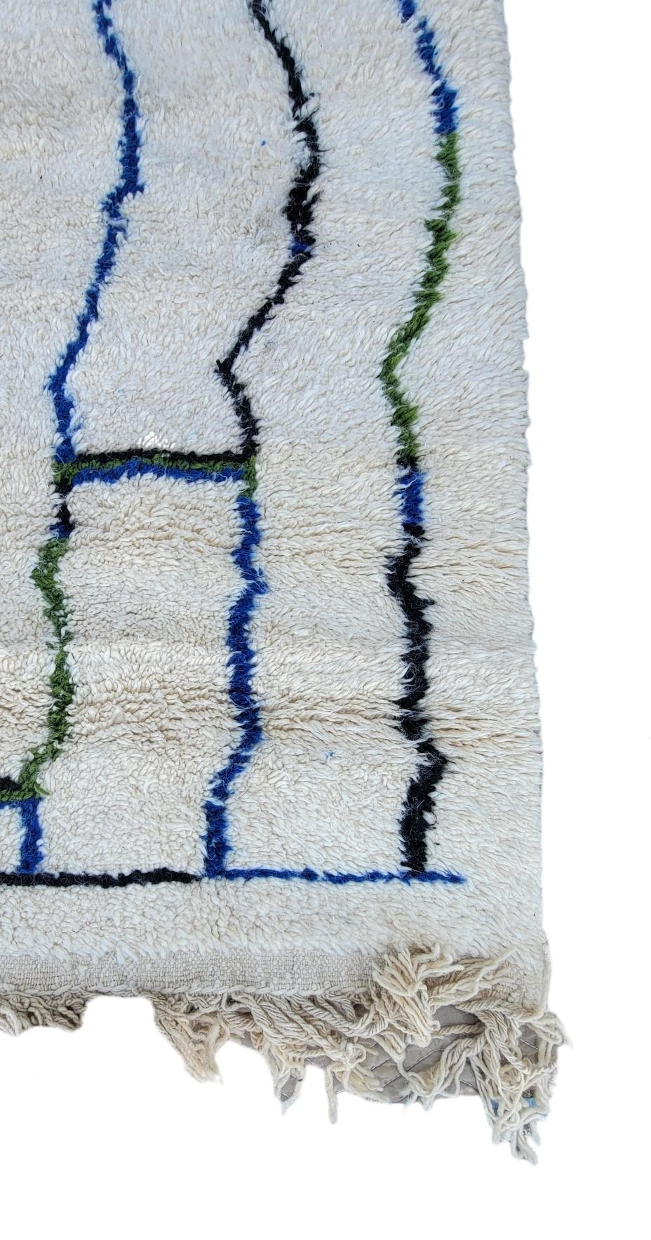 Marokkanischer Hand Made Beni Ourain Teppich im Zustand „Gut“ im Angebot in Pasadena, CA