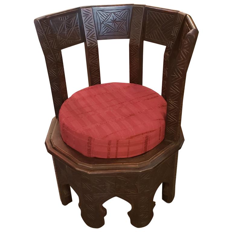 Moroccan Handmade King Chair, Cedar Wooden For Sale