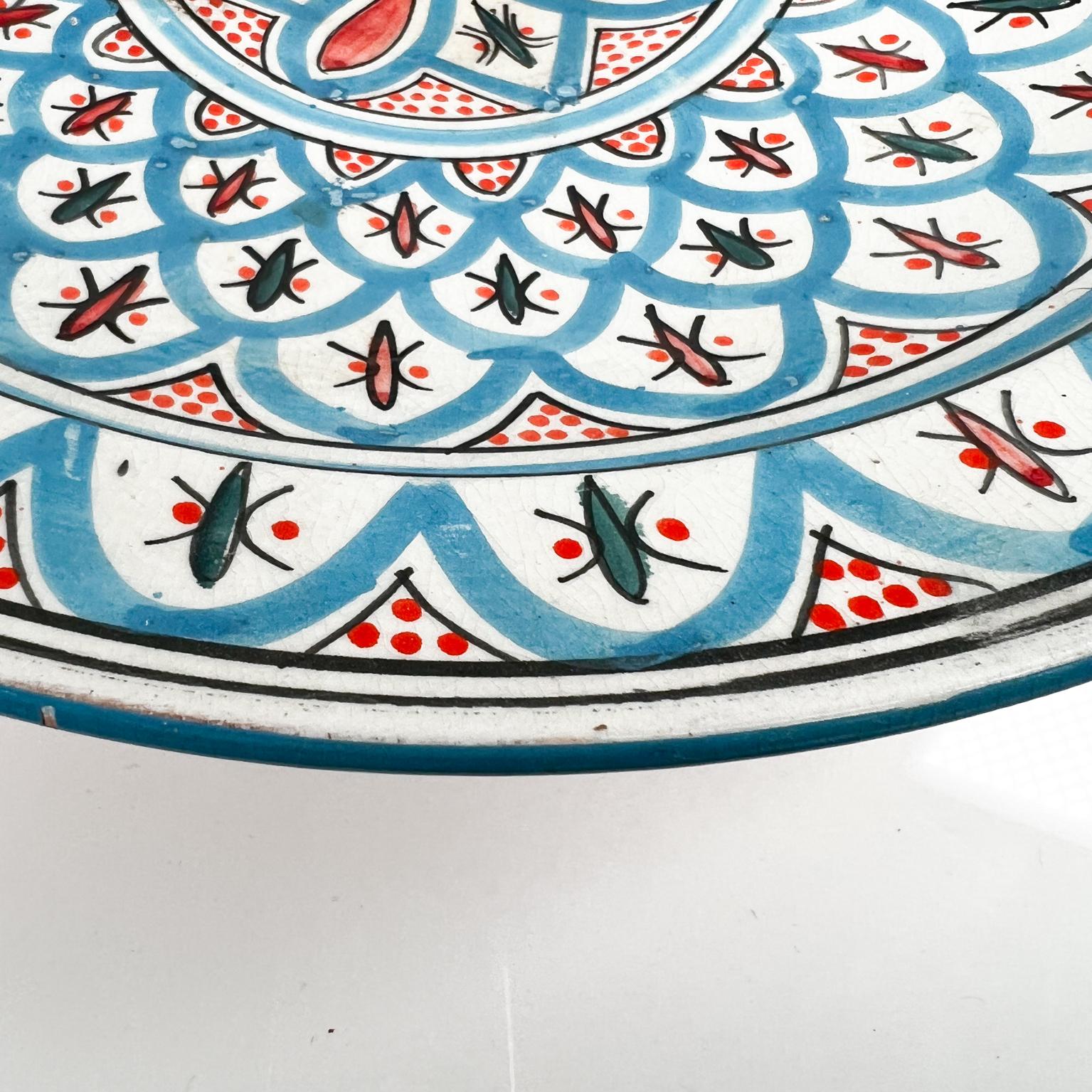 Moroccan Hand Painted Blue Couscous Platter Assala Safi Pottery 1