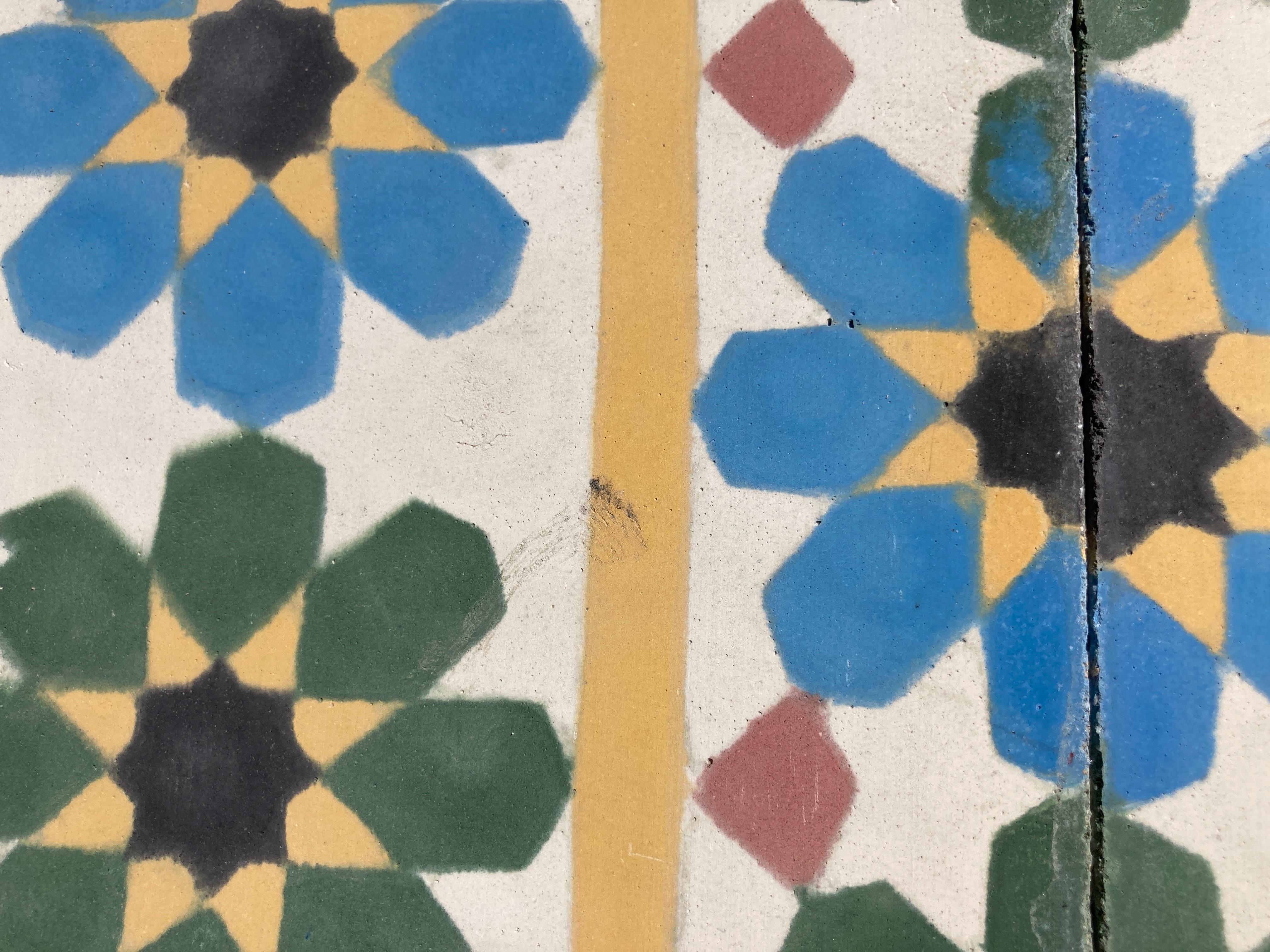 Moroccan Cement Tile with Traditional Fez Moorish Design 15