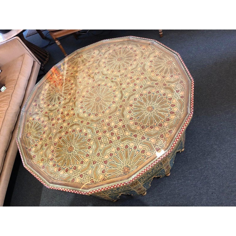 Moroccan Hand Painted Coffee Table For Sale at 1stDibs