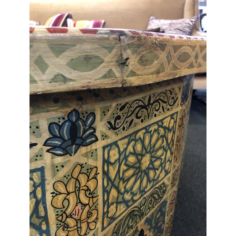 Moroccan Hand Painted Coffee Table For Sale at 1stDibs