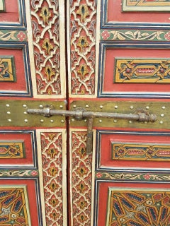 Moroccan Hand-Painted Double Door, Wooden